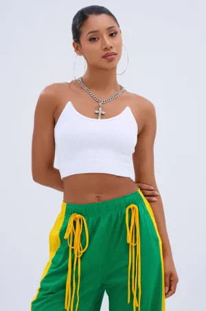 INVISIBLE STRAP CROPPED TANK TOP high - level safety certification mesh panels