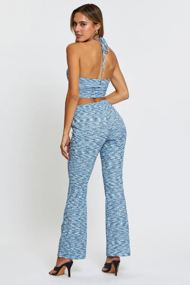 Minimalist Design Layered Comfort Multi Flare Pants Elastic Waist