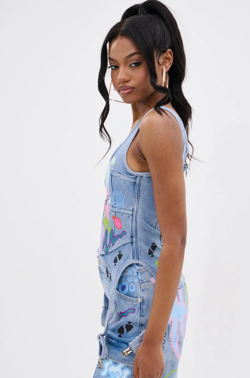 WILD SOUL GRAFFITI CORSET TOP Combat - ready storage purpose