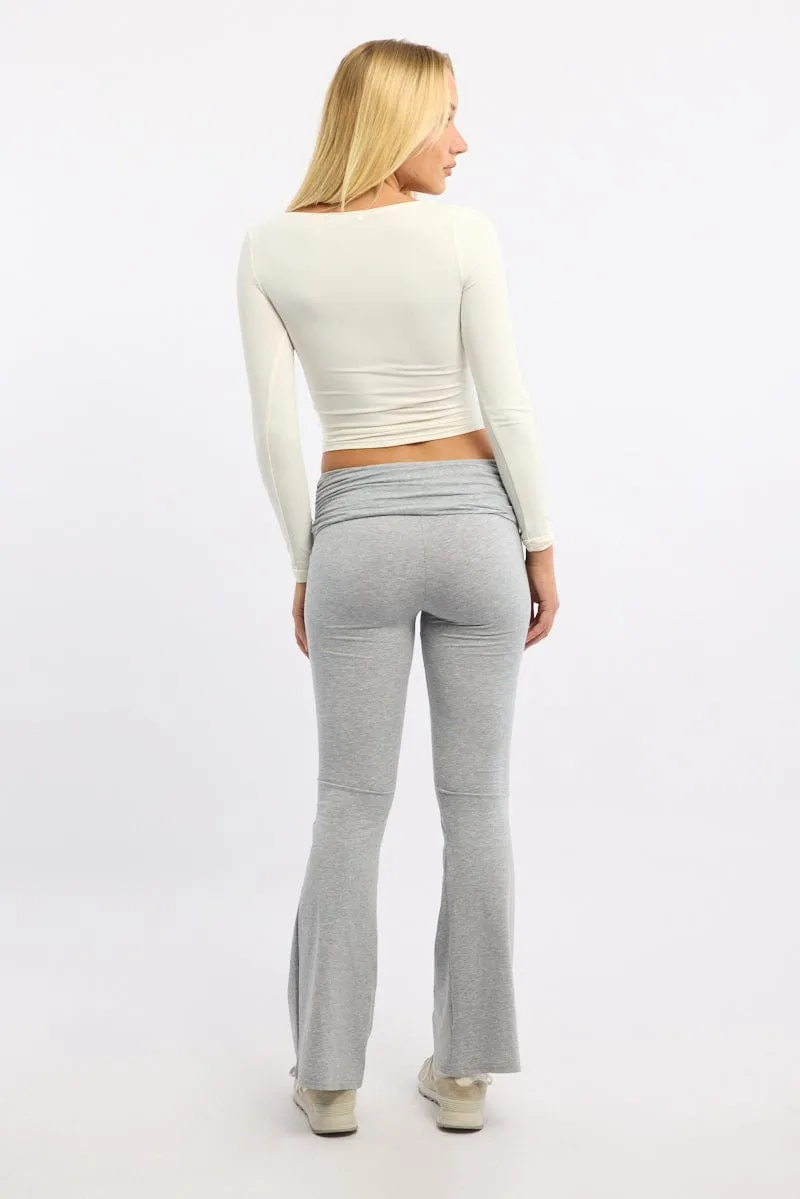 Grey Flare Leg Pants Smart Layering