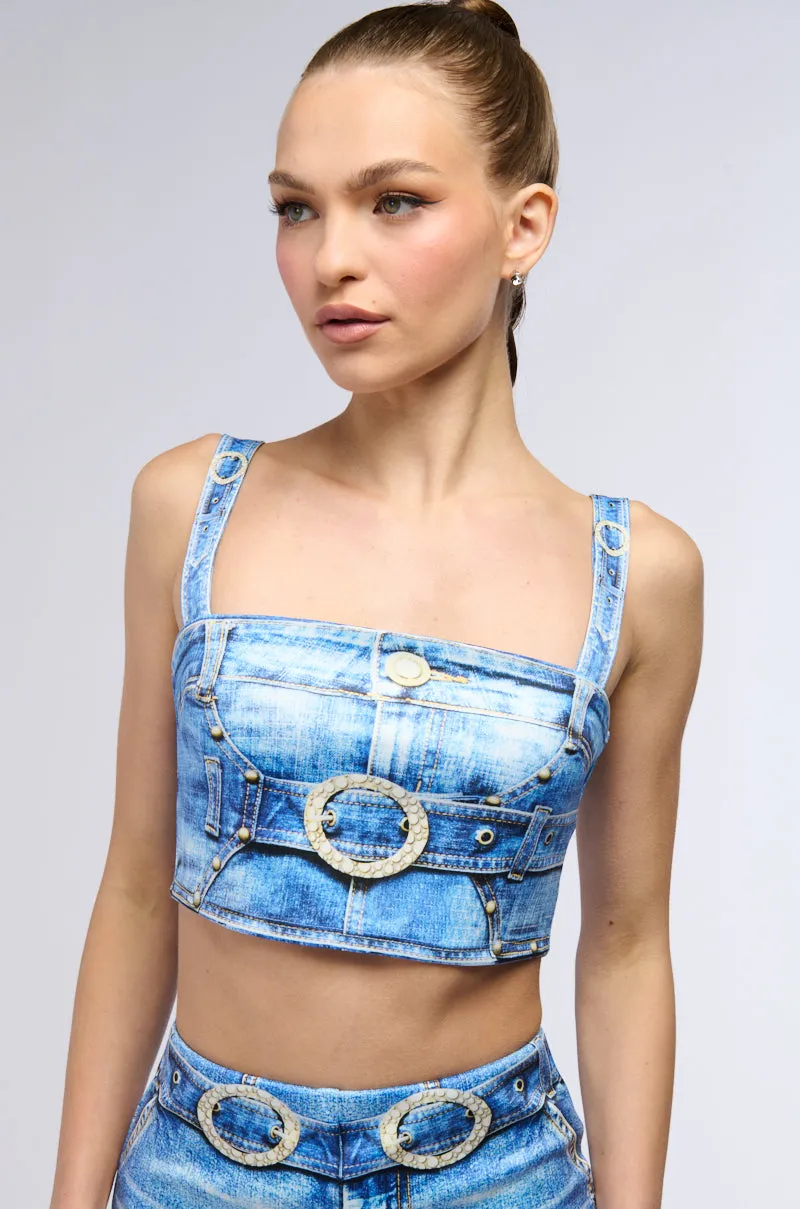 DONT CALL IT A COMEBACK CROPPED BRA AND MIDI SKIRT SET Tagless Neck