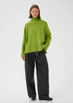 Flexible Fabric Relaxed Silhouette Gea Kaxy Highneck Sweater