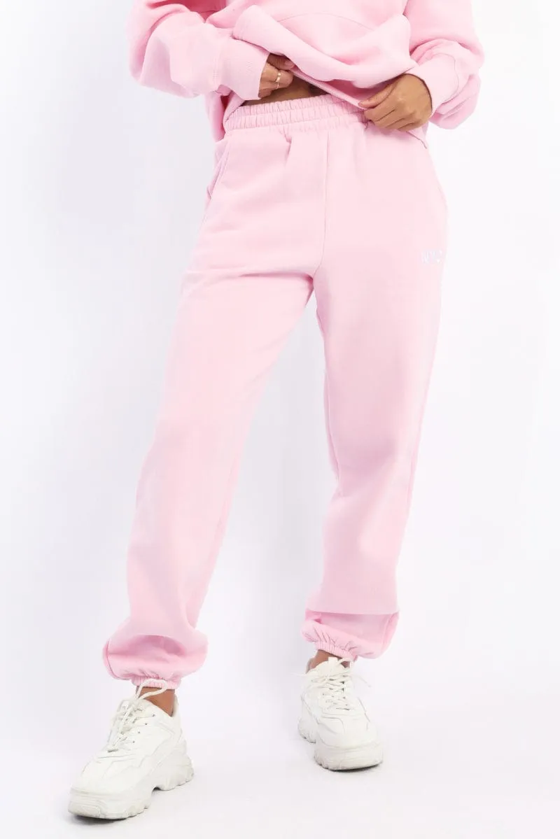 Pink Track Pants Jogger Reflective accents