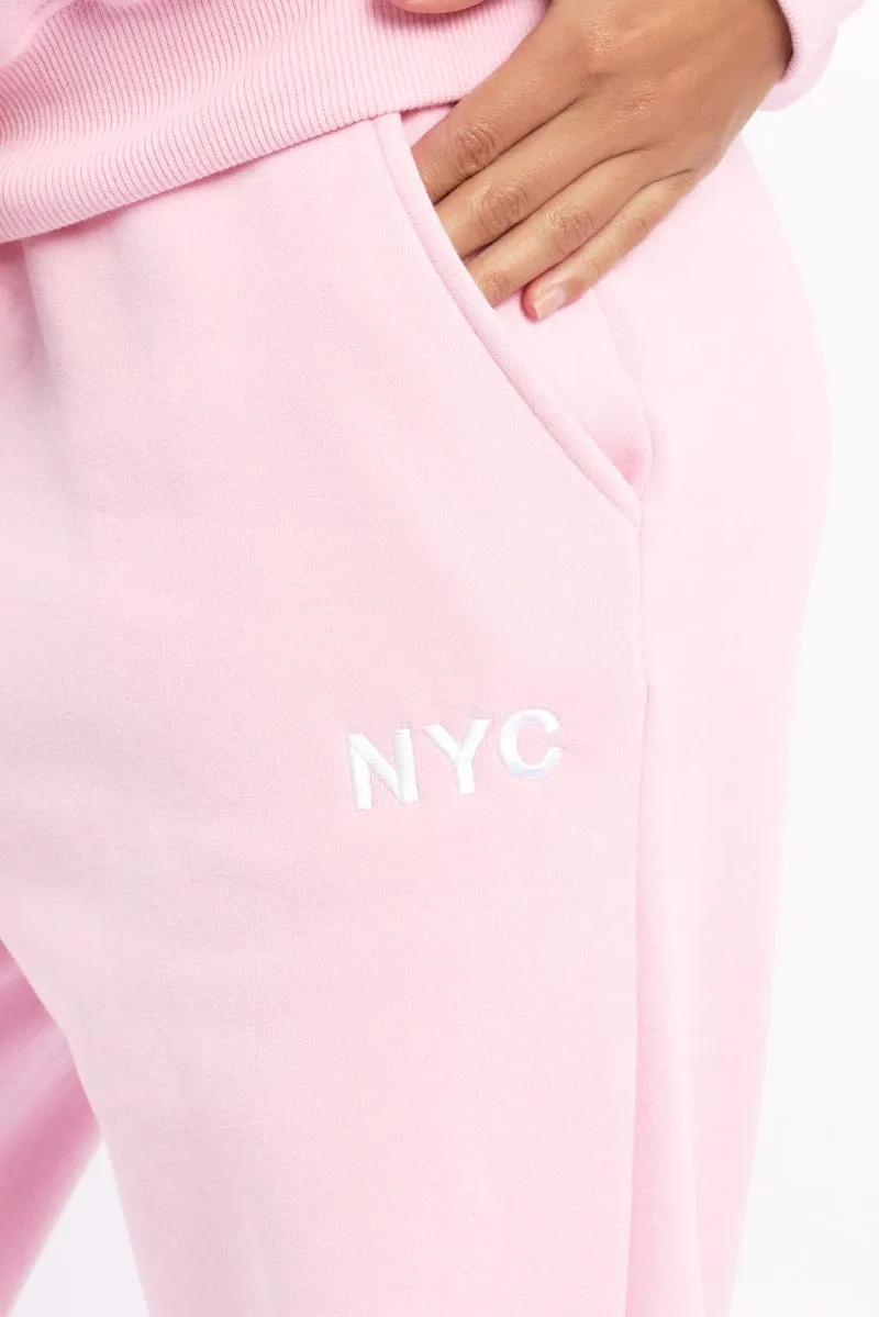 Pink Track Pants Jogger Tear Resistant Design