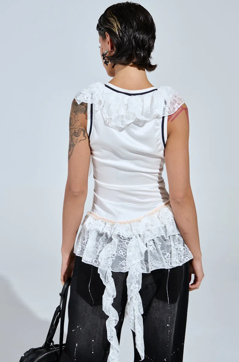 Drop Shoulder Cut Training - accessible PLAY WITH MY HEART RUFFLE JERSEY