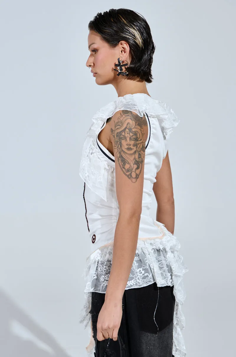 PLAY WITH MY HEART RUFFLE JERSEY Body Mapped Panels Desert - suitable