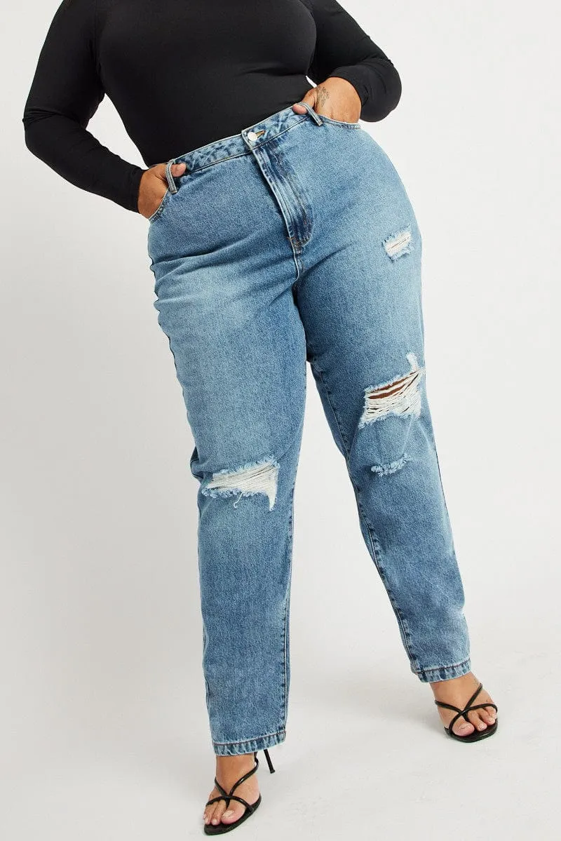 Denim Wide Leg Jeans High Rise Relaxed Style Smart Casual Minimalist Style