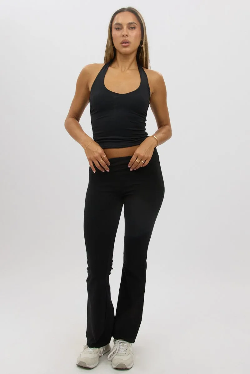 Core Flex Dark wash Black Flare Leg Pants