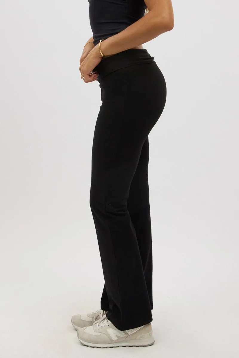 Black Flare Leg Pants Comfort Wearable
