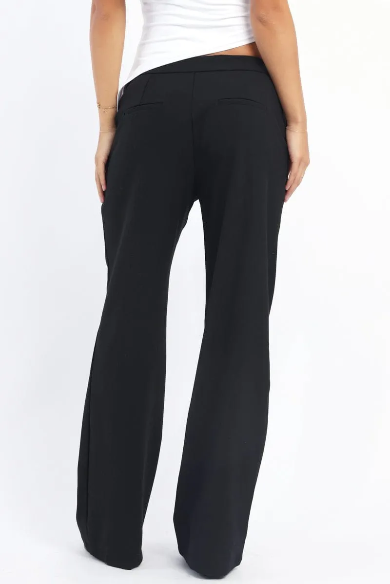 Black Slim Pant Straight Fit Sleek Appearance Casual Comfort Fit