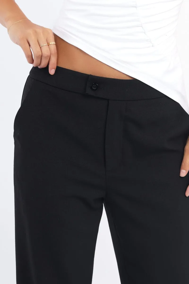 Core Basic Black Slim Pant Straight Fit