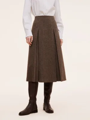 100% Washable Wool A-Line Women Skirt Matte Finish Breezy Fit