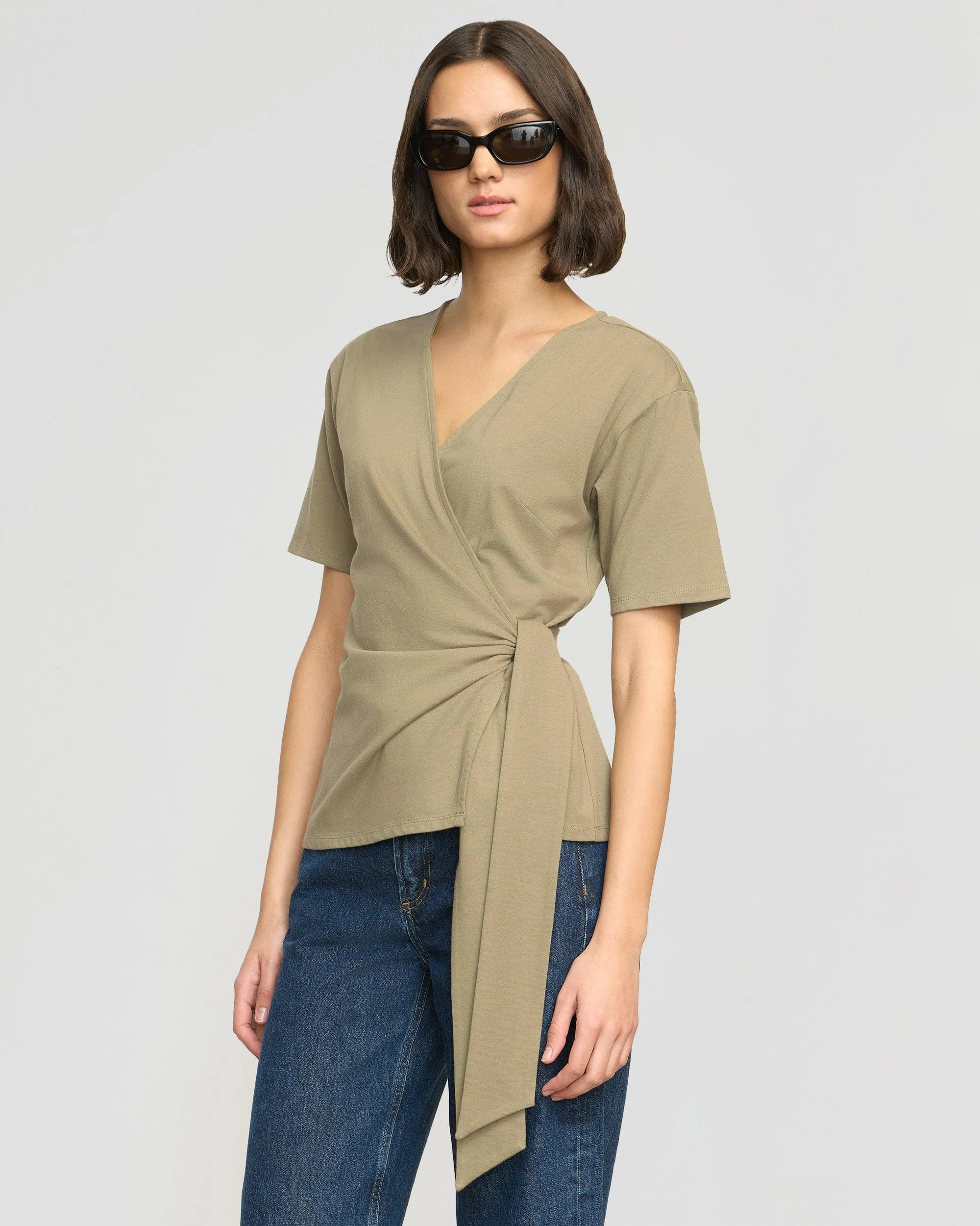 Simple Style Gym clothing Sena Organic Cotton Wrap Tee