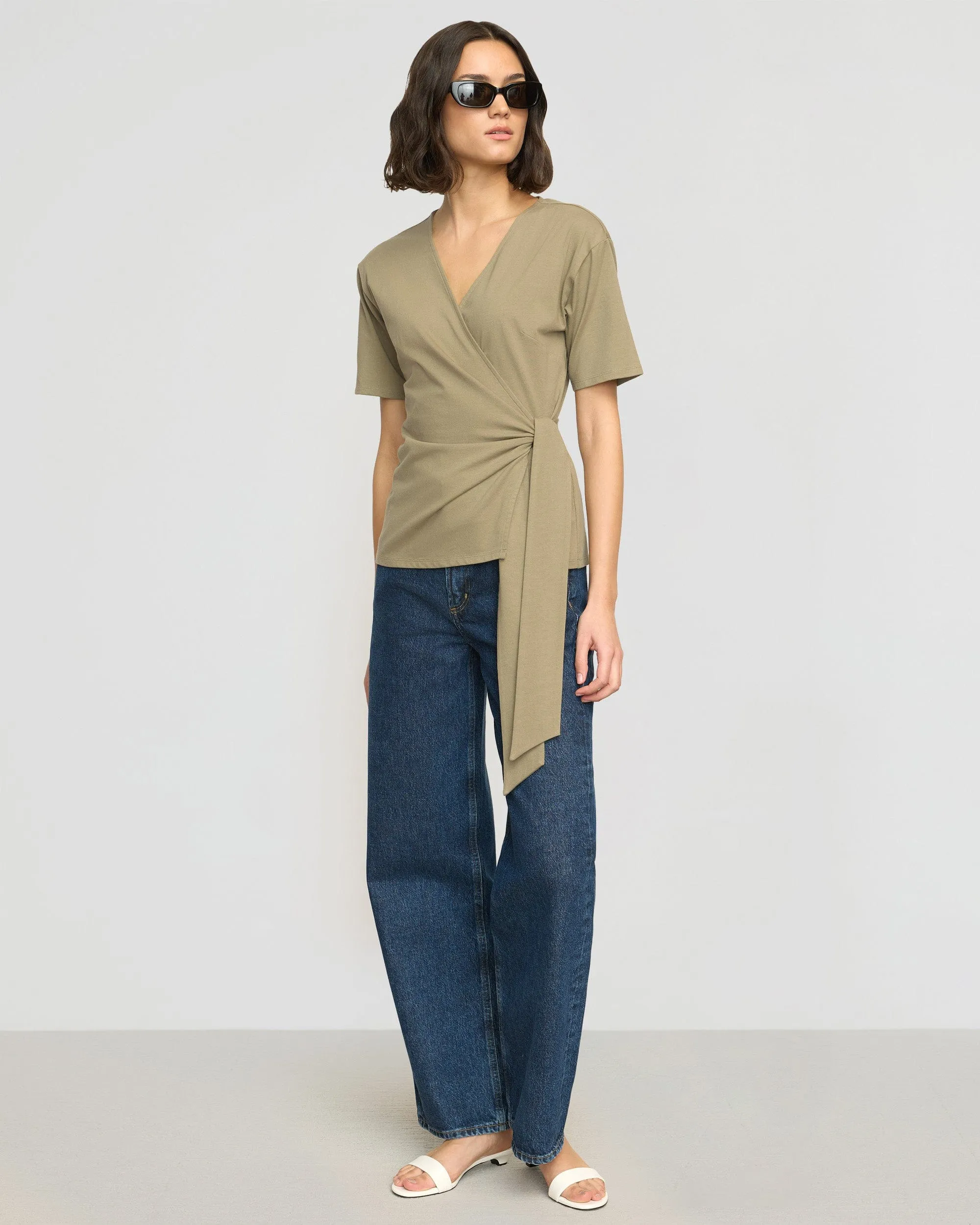 Tear Resistant Knit Anti Odor Treatment Sena Organic Cotton Wrap Tee