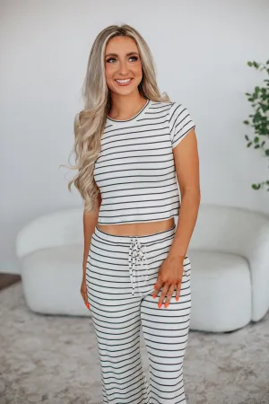 Heather Texture Finish Francy Striped Tee