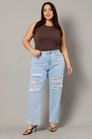 Morning Stroll Evening Stroll Trend Setter Denim Baggy Jeans High Rise