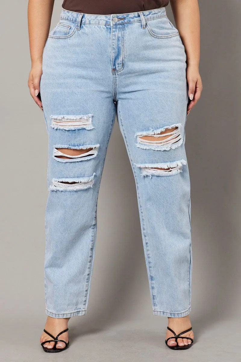 Cool Fit Nature Lover Shopping Day Everyday Denim Baggy Jeans High Rise