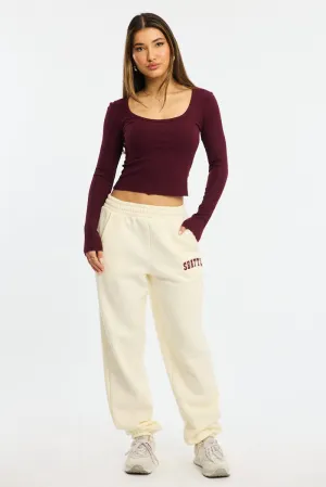 Erasable Logo Patch White Track Pants Jogger