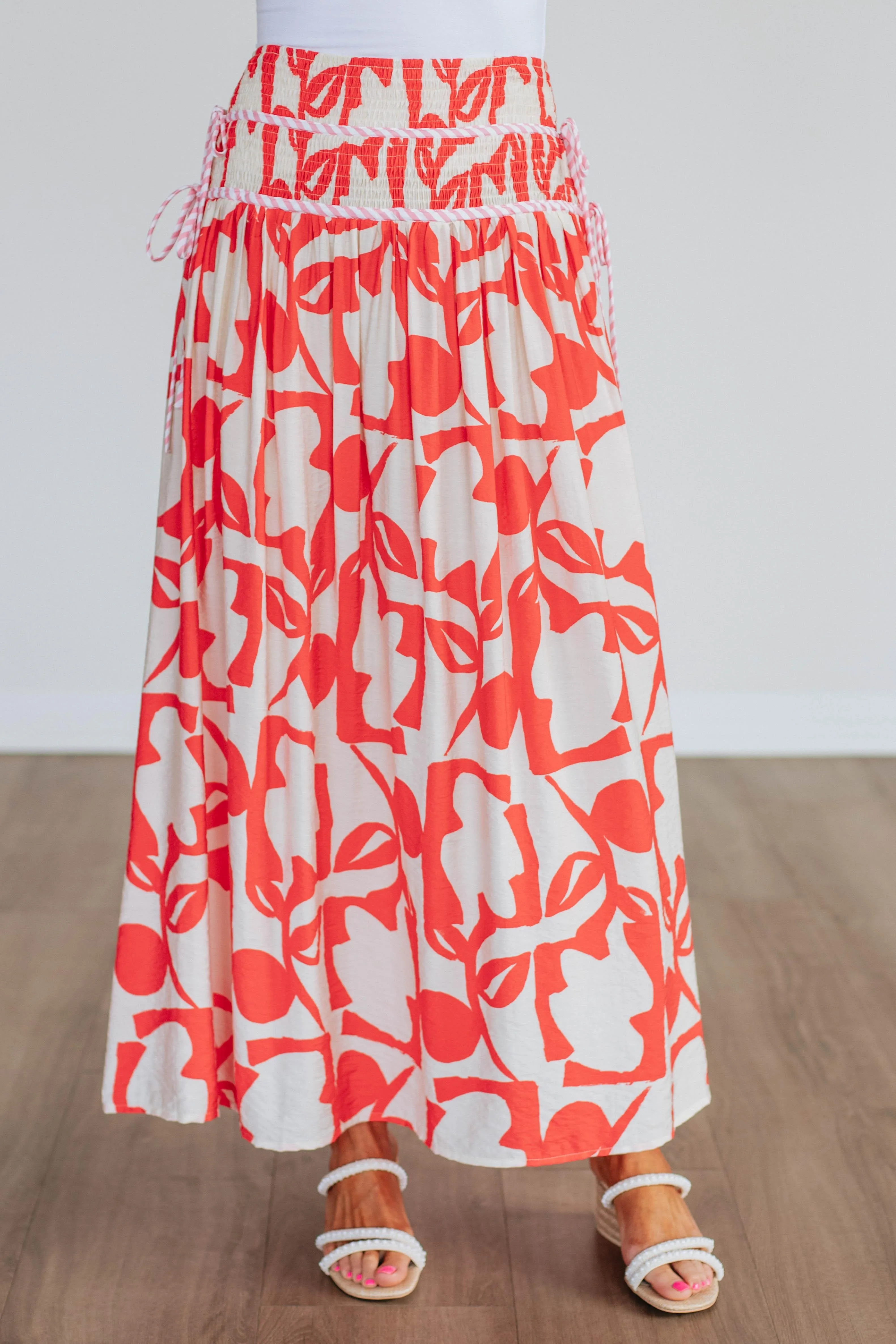 Vibe Shot Reinforced Hemline Ambria Maxi Skirt - Poppy Mix