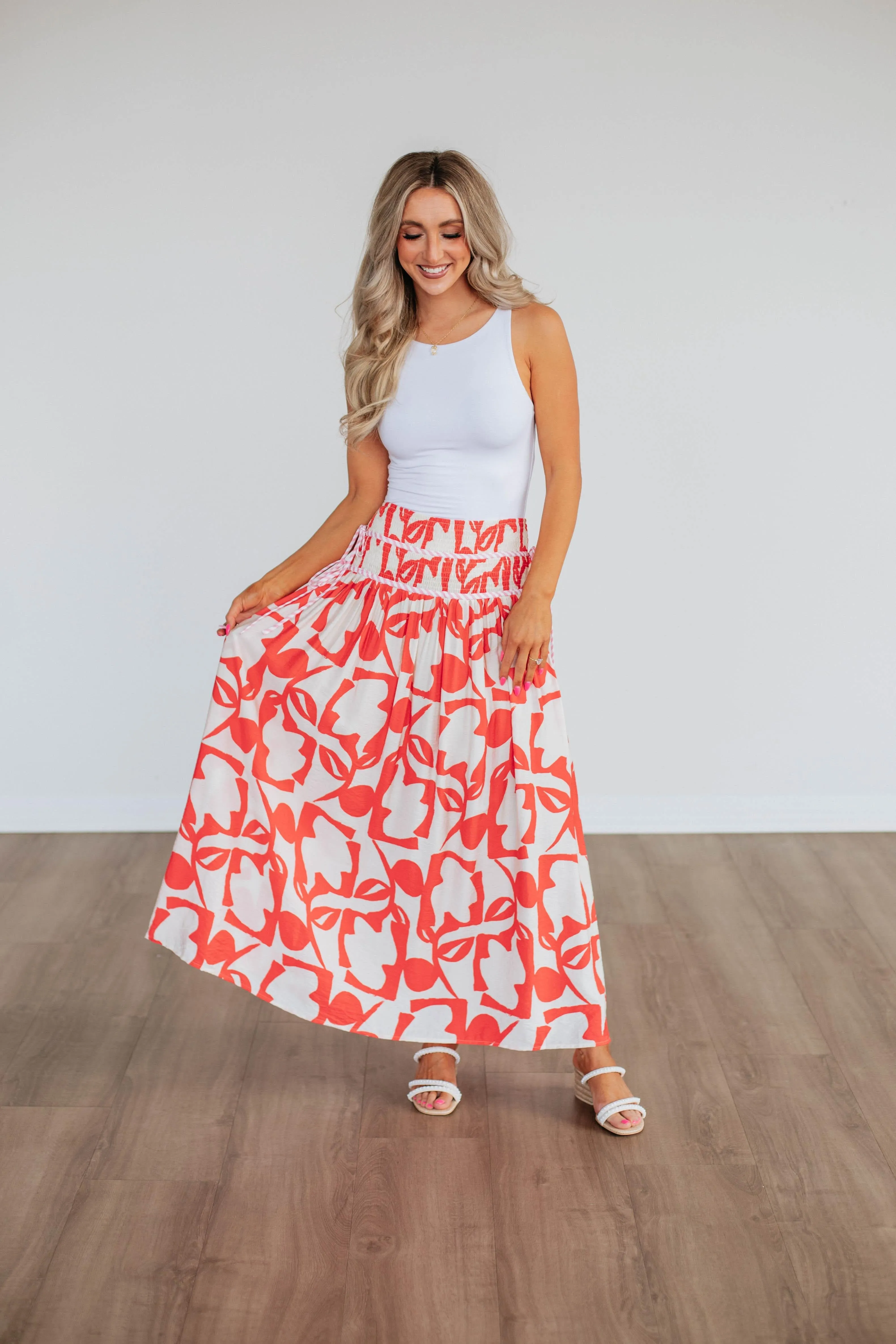 Ambria Maxi Skirt - Poppy Mix Cashmere Touch