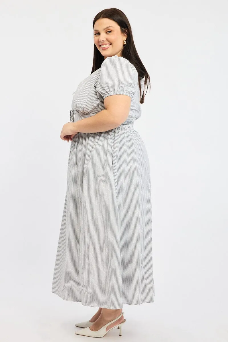 Urban View Black Stripe Maxi Dress Short Sleeve