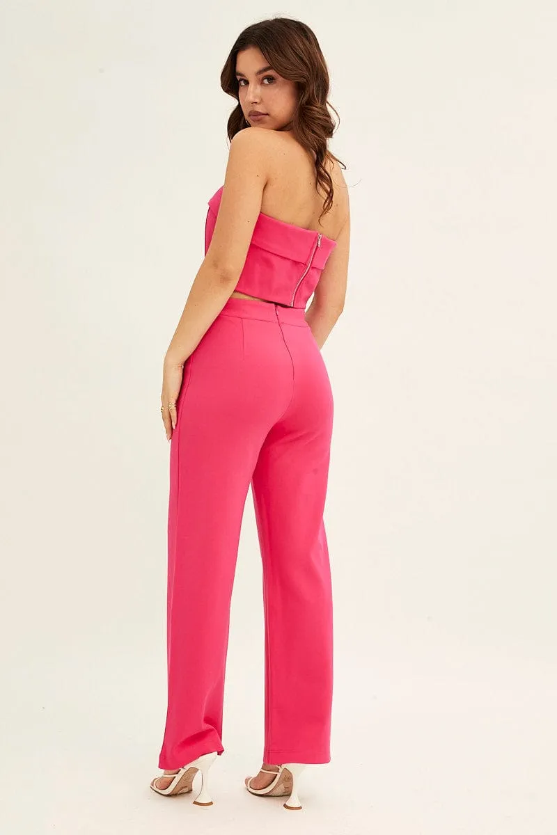 Movement Ease Pink High Waist Pant Straight Leg