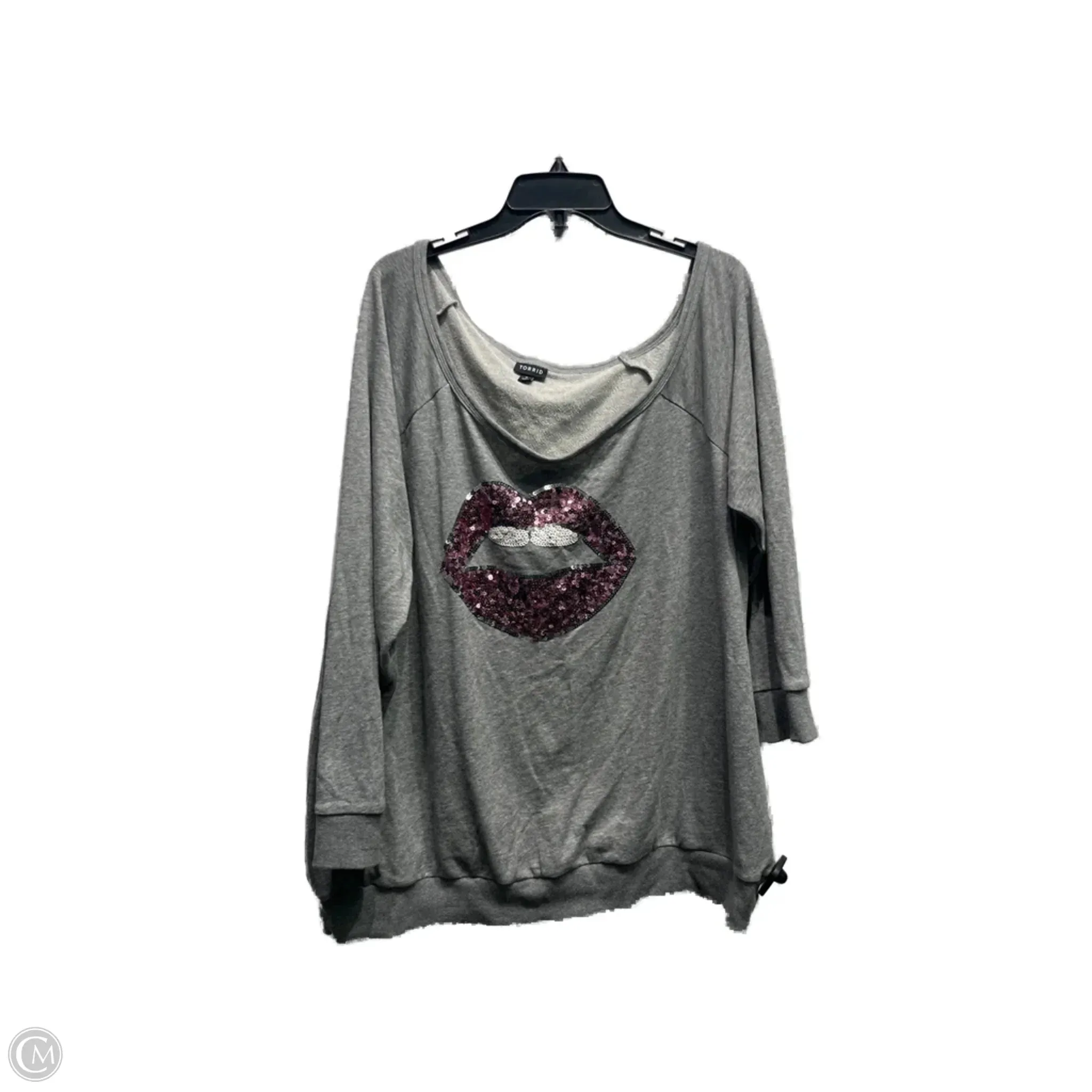 EcoFriendly Material Sweatshirt Crewneck By Torrid In Grey, Size: 3x