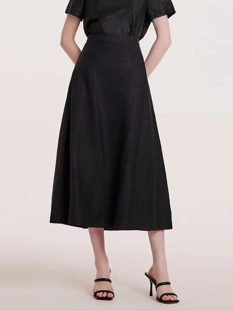 Xiang Yun Silk A-line Waisted Women Skirt mix and match Fresh Detail