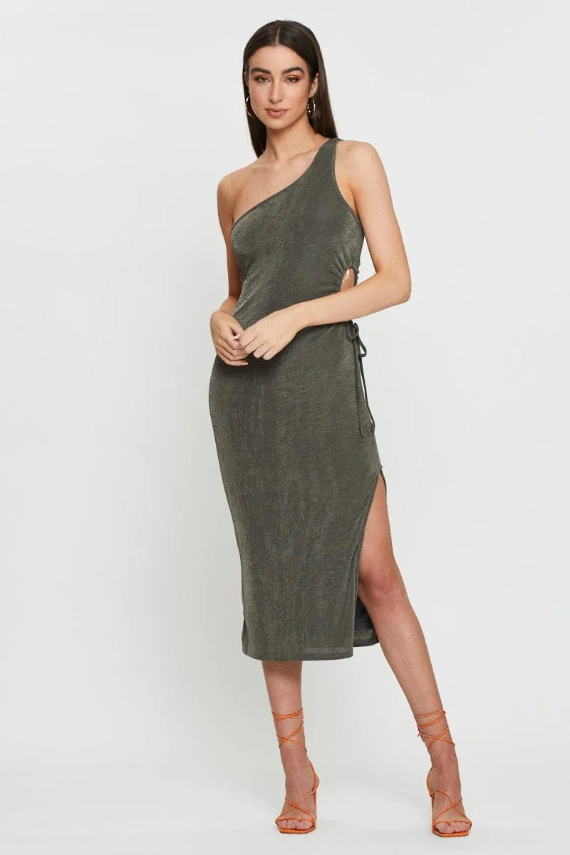 Green Midi Dress Bodycon Light Dance casual outing