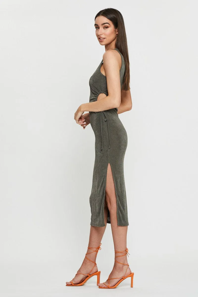 Green Midi Dress Bodycon Relaxed summer midi