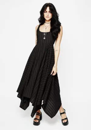 Perfect for layering with jackets or sweaters this maxi dress works for year-round wear Blythe Handkerchief Hem Midaxi Dress