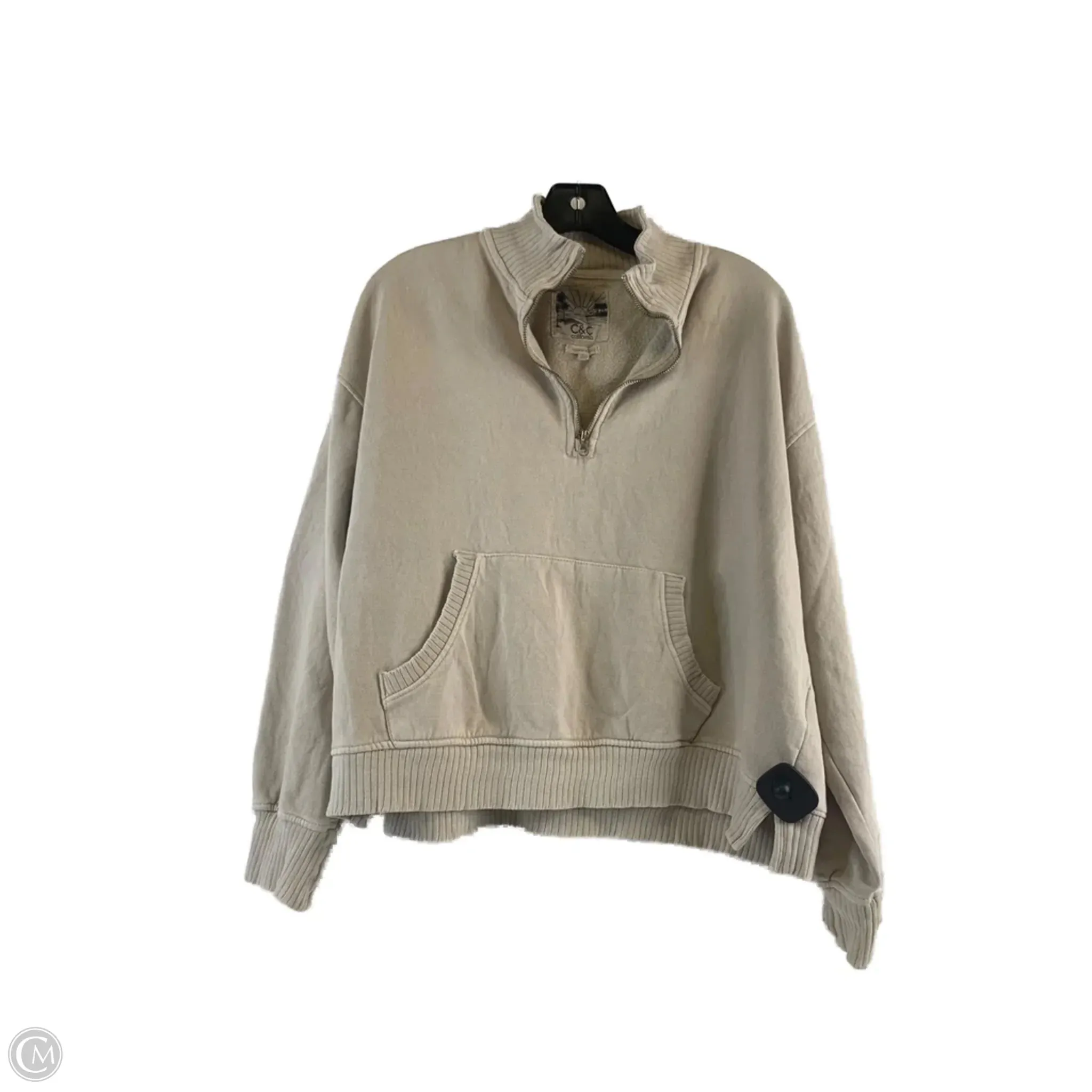 Sweatshirt Collar By C And C In Tan, Size: L Campus Vibe