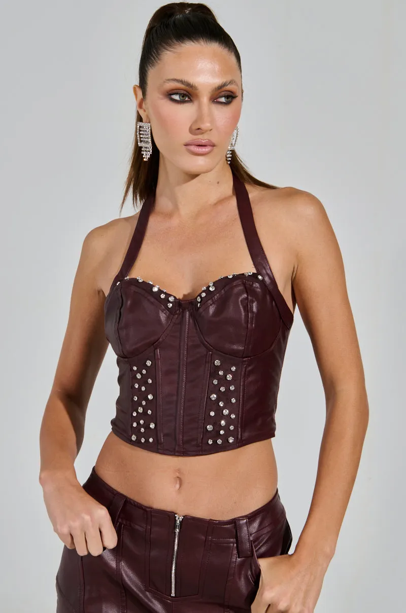 TEMPTATION'S BEST FRIEND CORSET IN BURGUNDY Enhanced Ventilation Panels