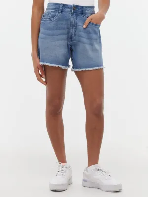 NonRestrictiveSilhouette Adjustable Straps Kaylie High Rise Jean Shorts