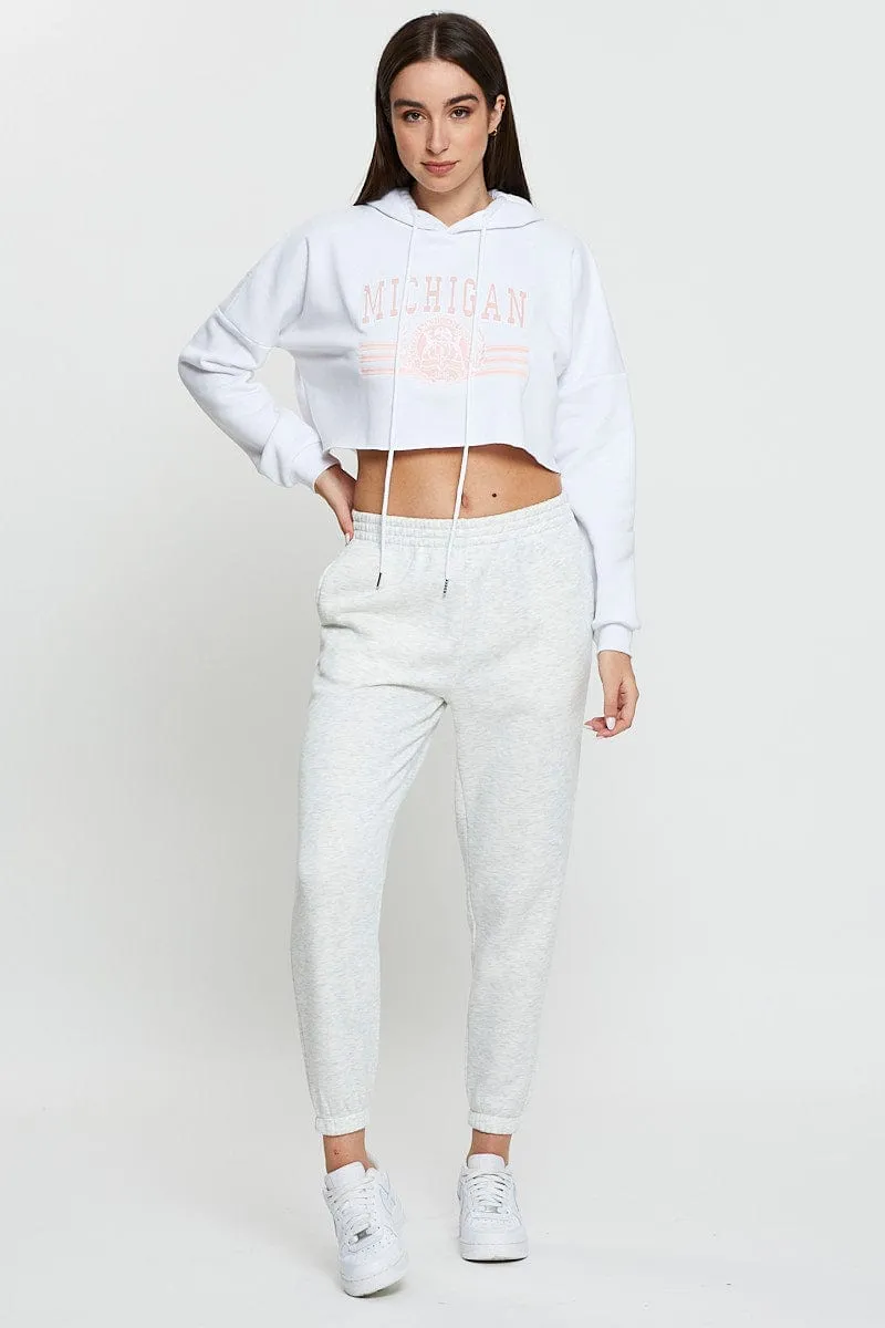 Bootcut shape Cozy and Soft Grey Track Pants High Rise