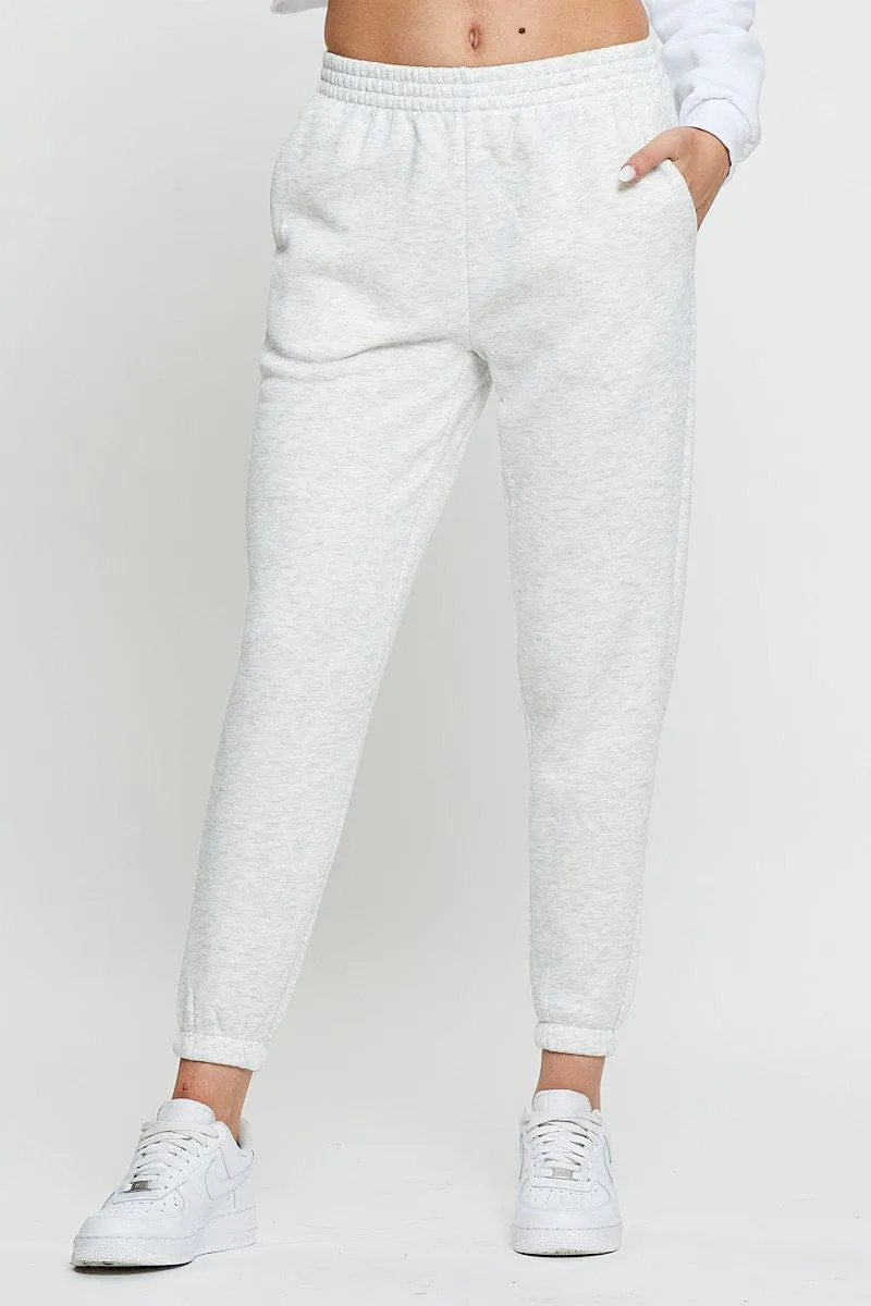 MoistureWickingFabric UVProtection Grey Track Pants High Rise