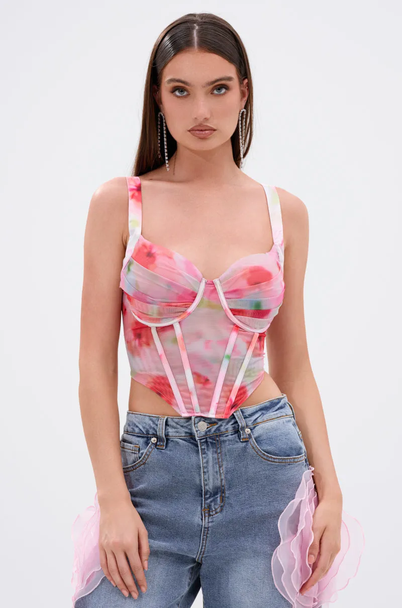 Navy SHELLY OMBRE MESH CORSET