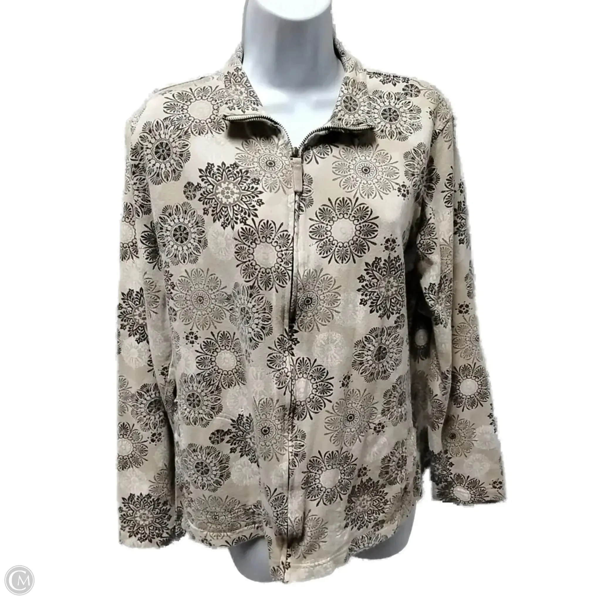 Legend Glow Silk Glow Sweatshirt Collar By Karen Scott In Paisley Print, Size: S
