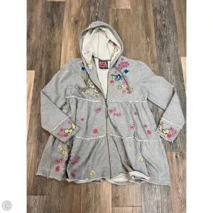 Sweatshirt Designer By Johnny Was In Grey, Size: M Bonded Seam Technology