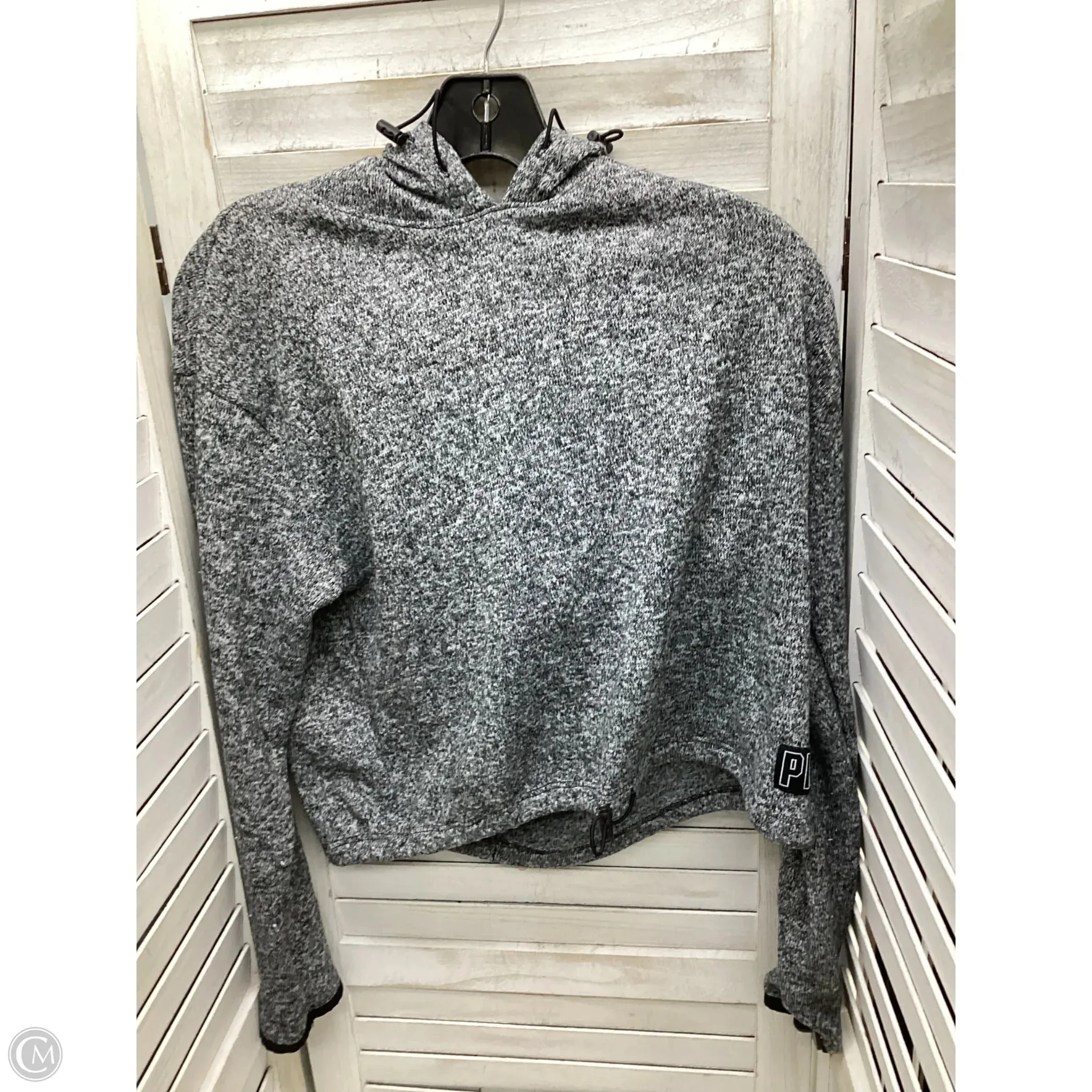 StretchPaneling Sweatshirt Hoodie By Pink In Grey, Size: S