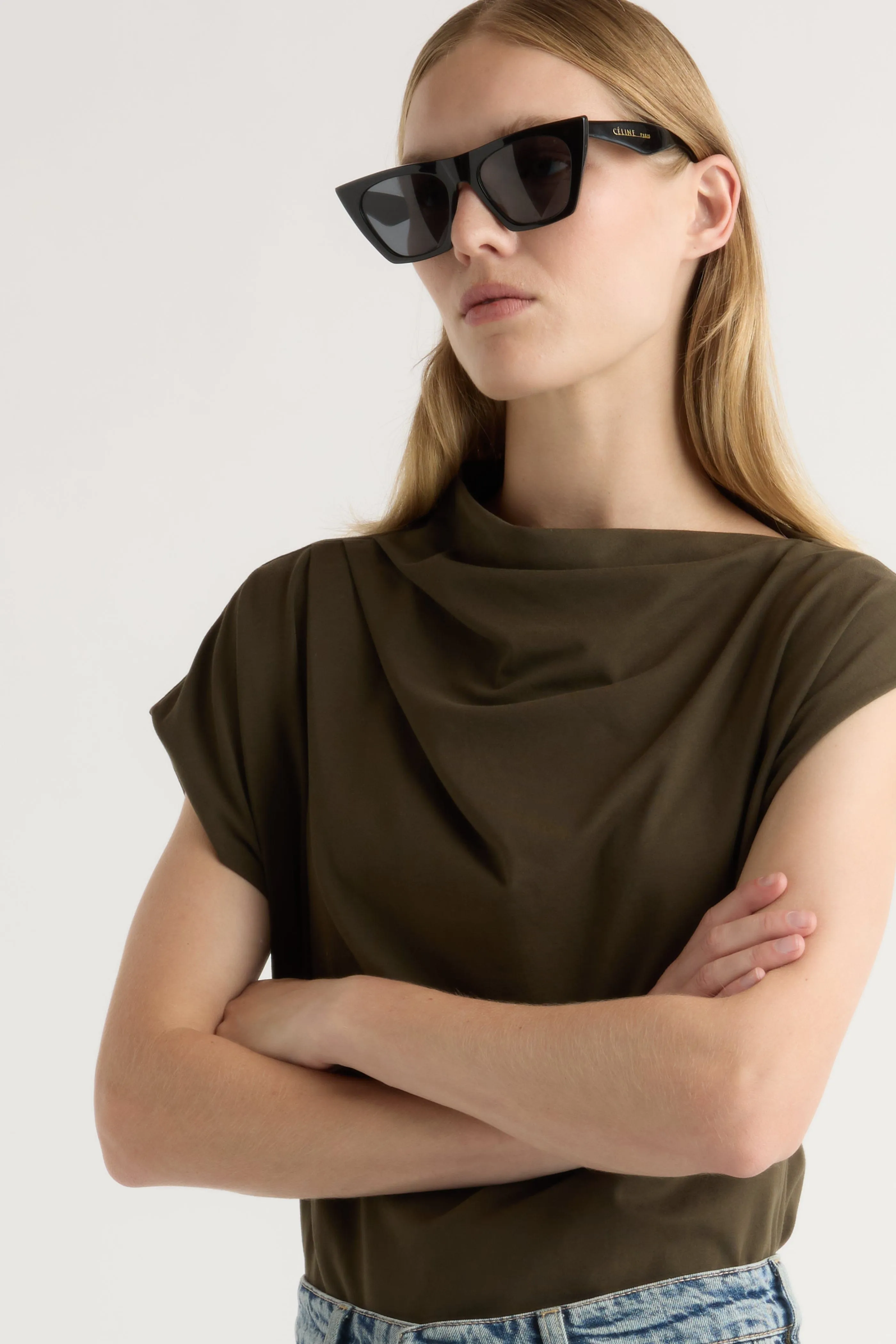 Kenny Asymmetric-Neck Tee Movie Night Recycled Material
