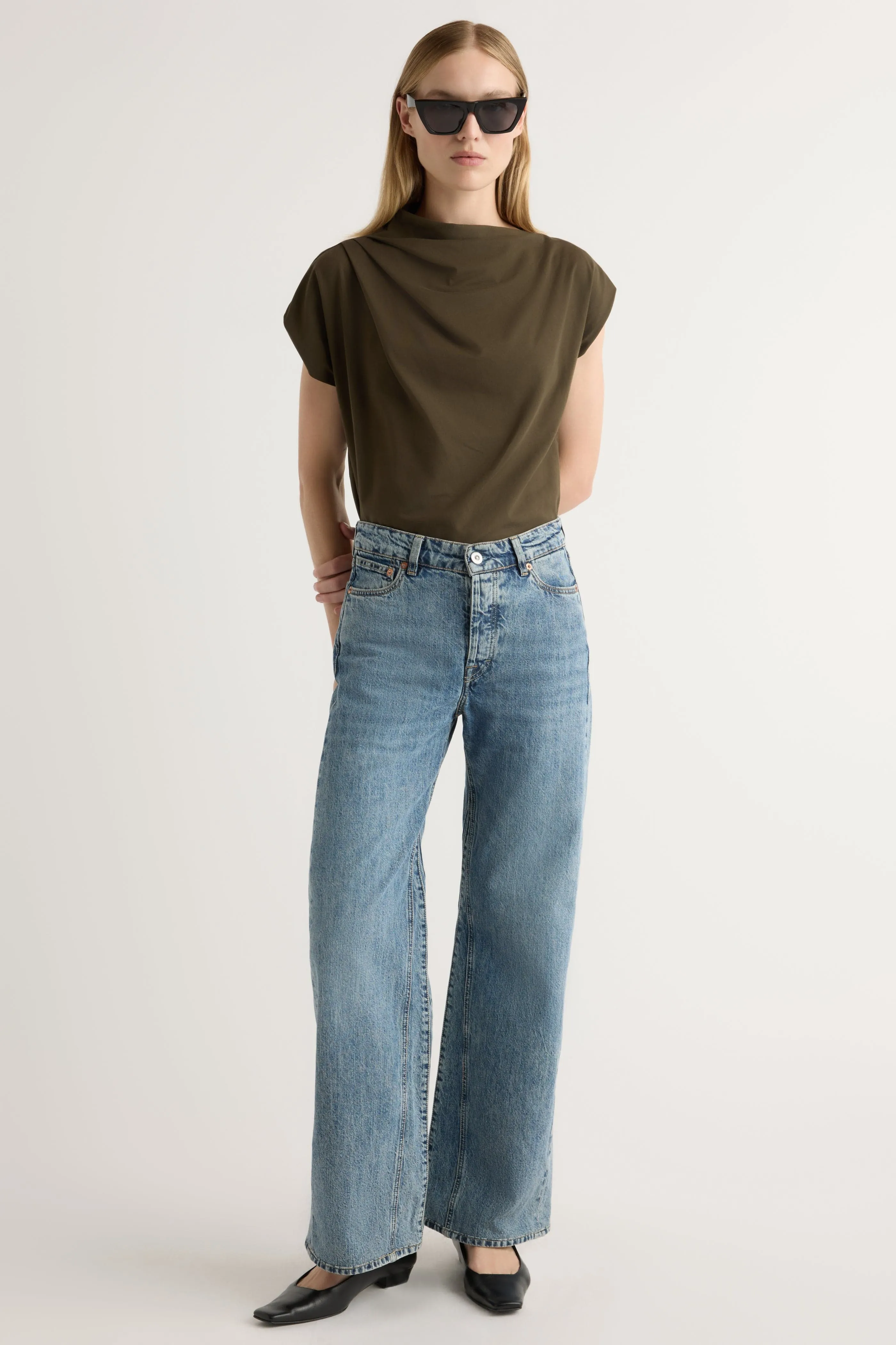 Comfy Layering Kenny Asymmetric-Neck Tee