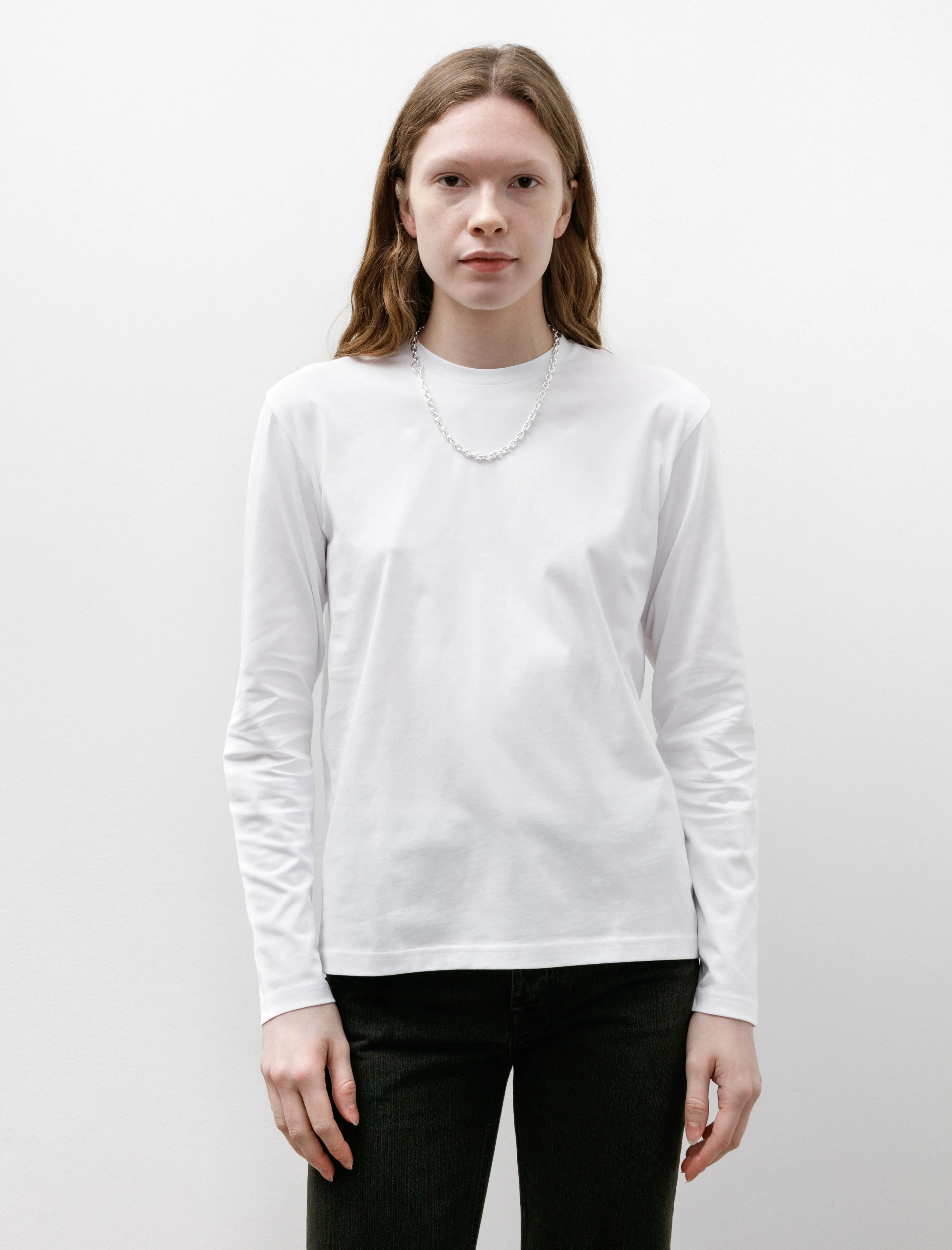 LS Boy Fit T-Shirt White MeshVentilation Nature Base