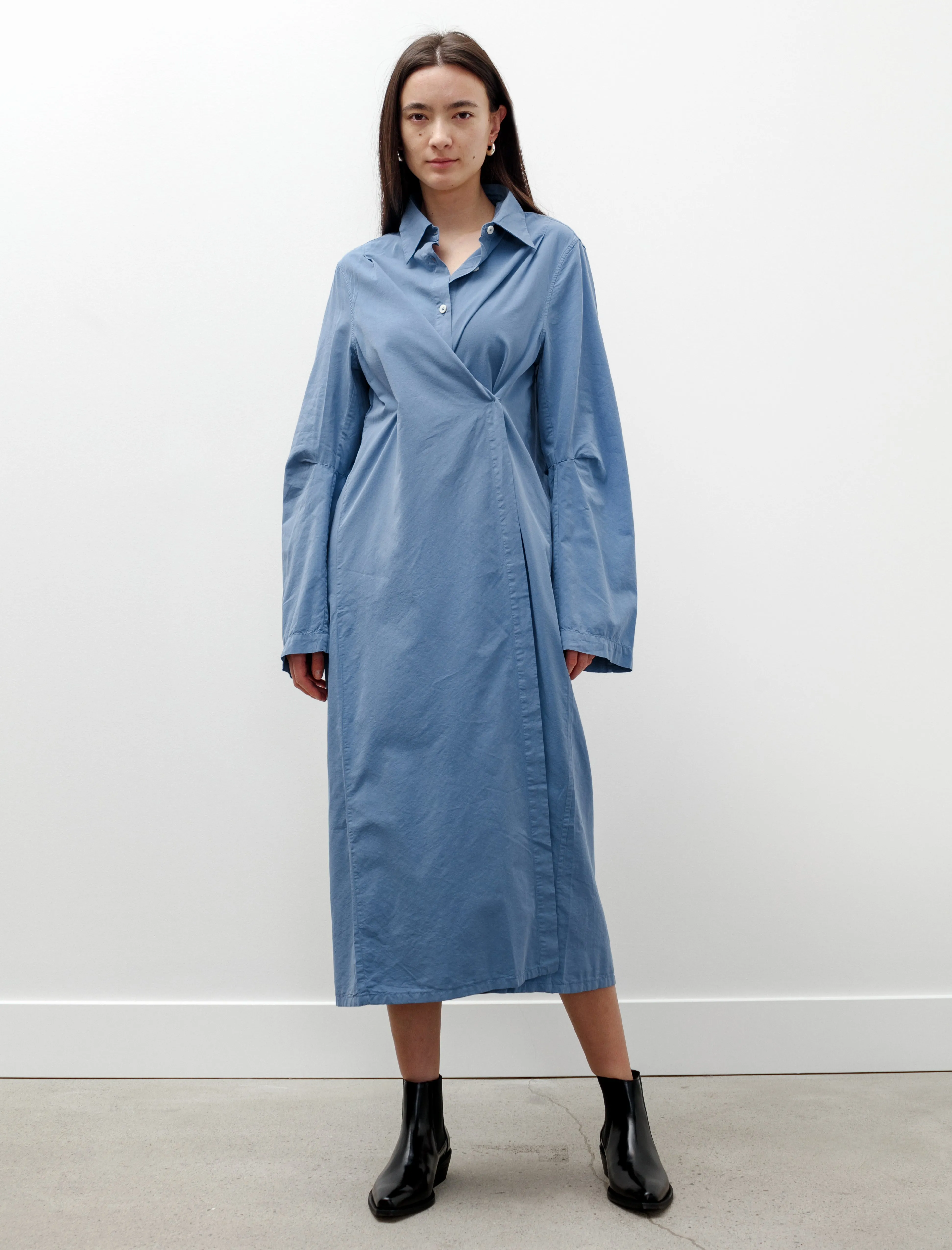 Machine Dress Antique Blue Peached Cupro SmoothGripFastenings