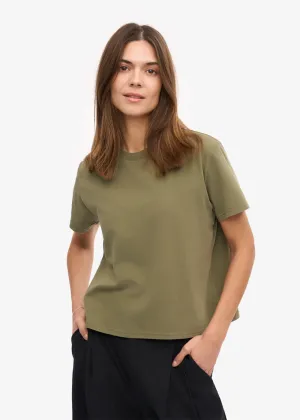 Organic Boxy Crop Tee Heathered Texture