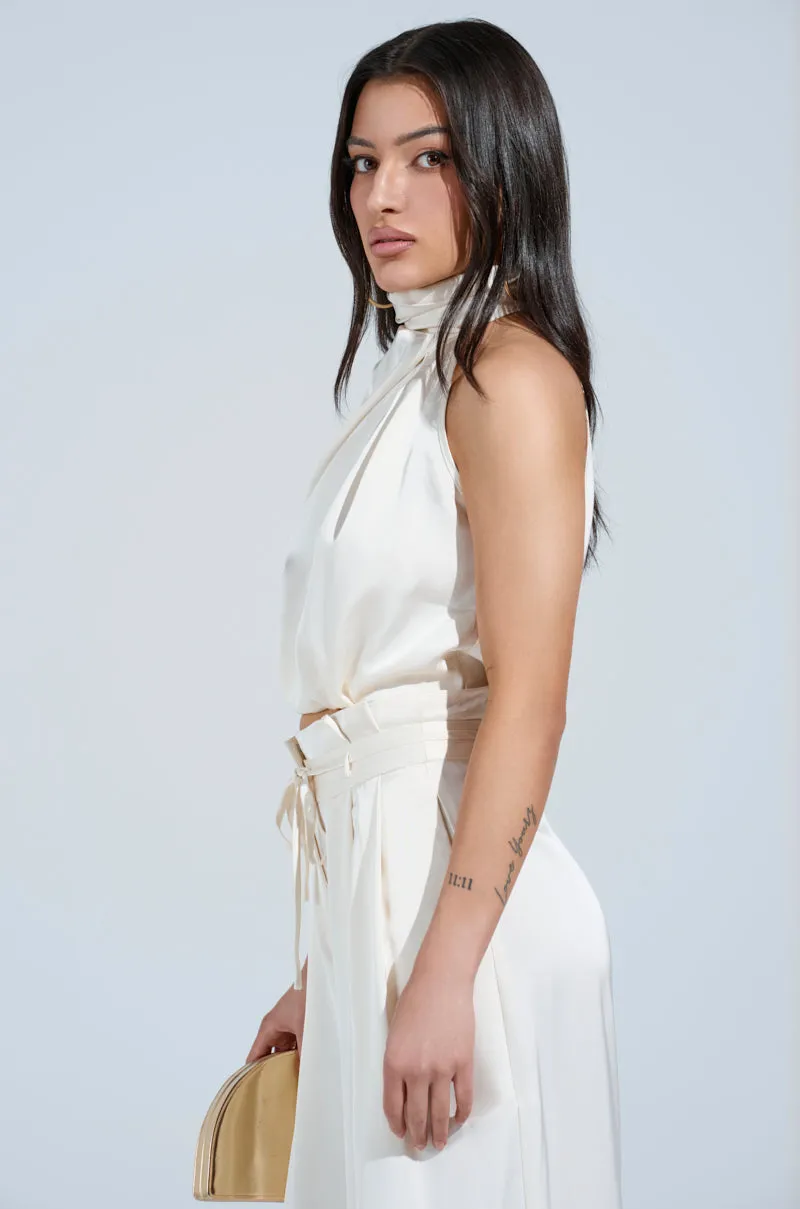mid range market users BLAKE SATIN MOCK NECK TOP