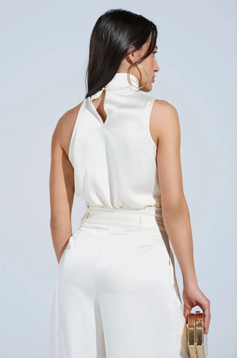 Cost - effective BLAKE SATIN MOCK NECK TOP