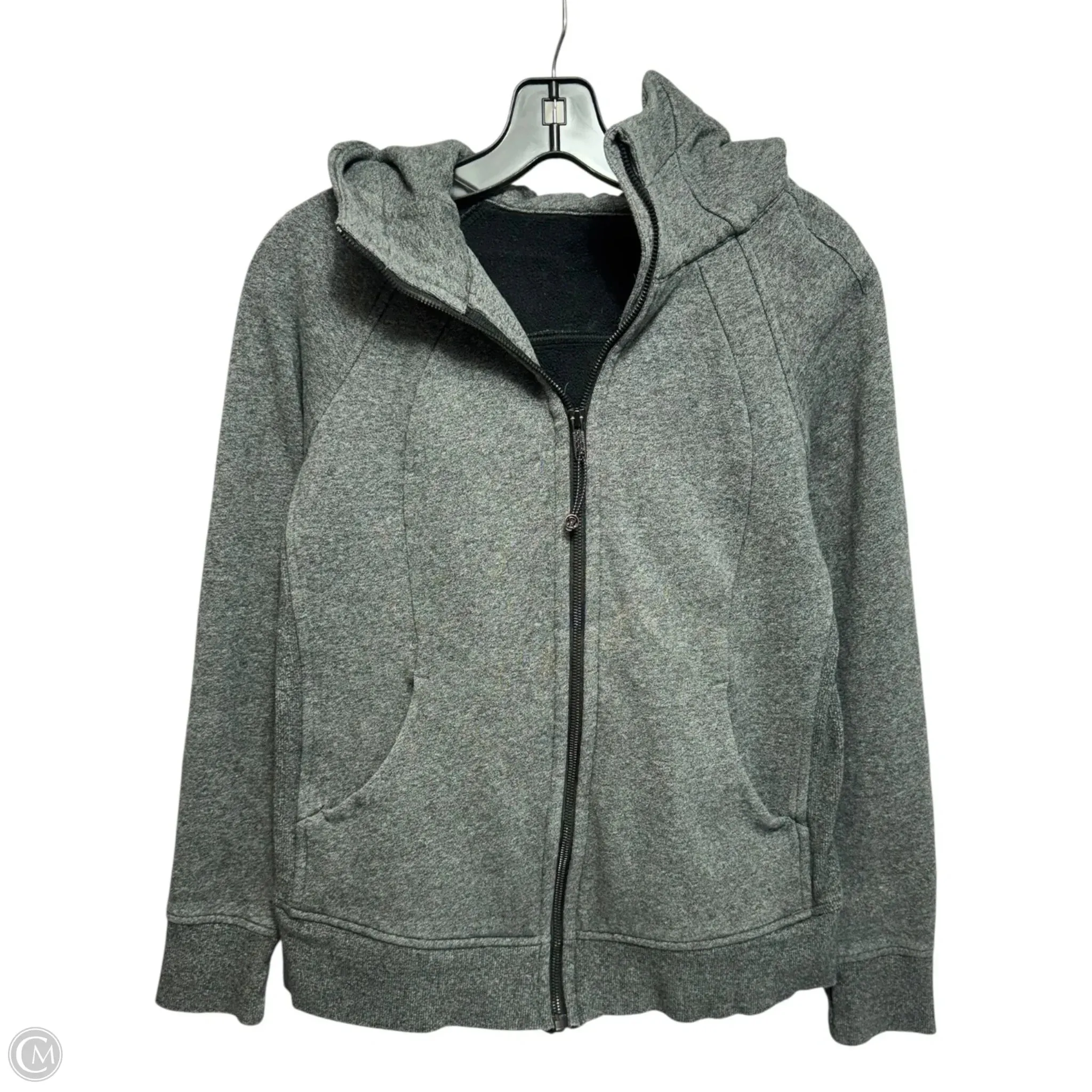 Athletic Sweatshirt Hoodie By Lululemon In Grey, Size: 10 SlipResistantWaistband Timeless Fashion