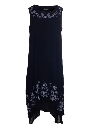 Double layer Soft Crosshatch Dress | Black | 8834A1 Leader Fit UniversalFit