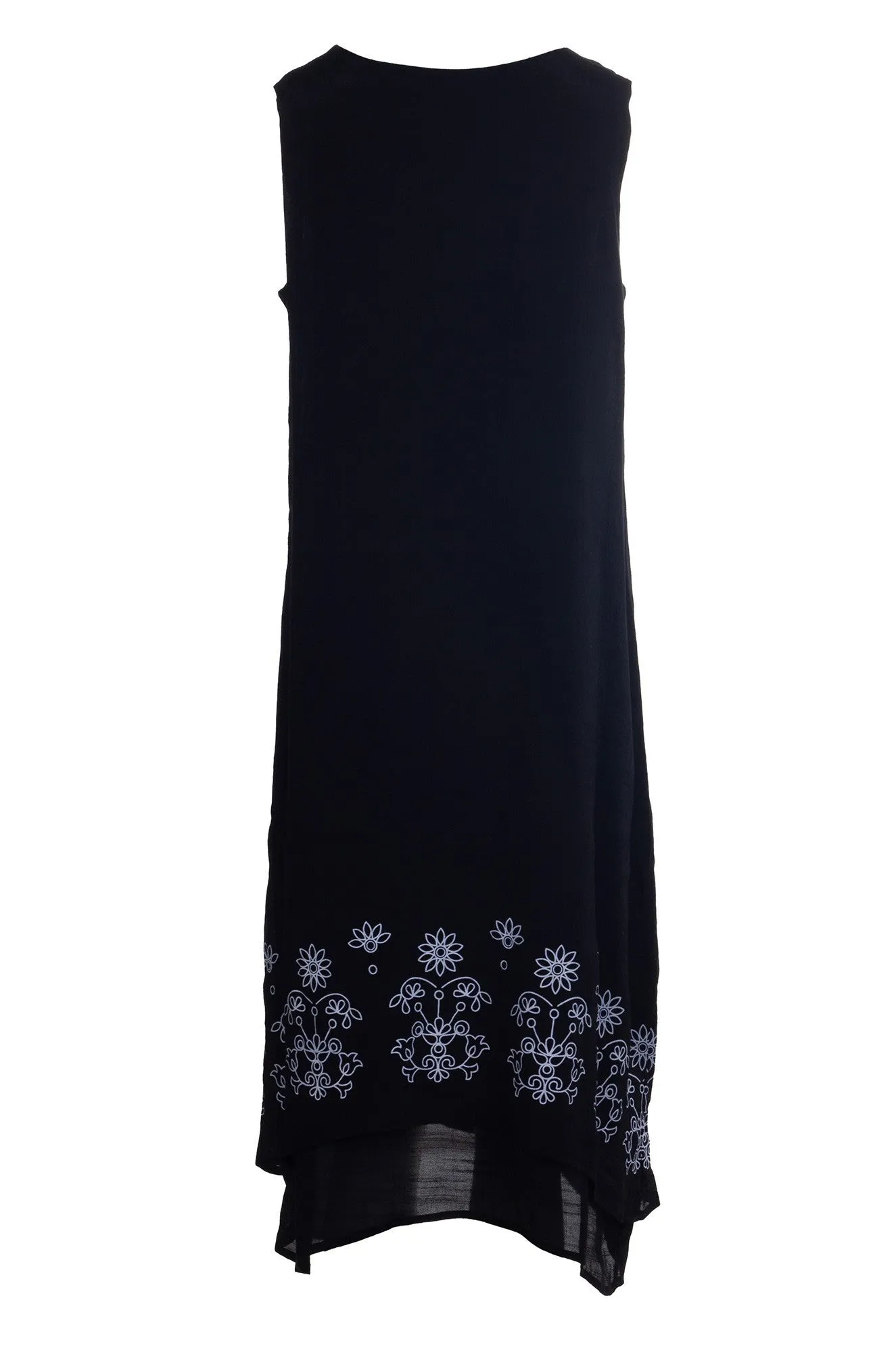 Fashion Dress Double layer Soft Crosshatch Dress | Black | 8834A1